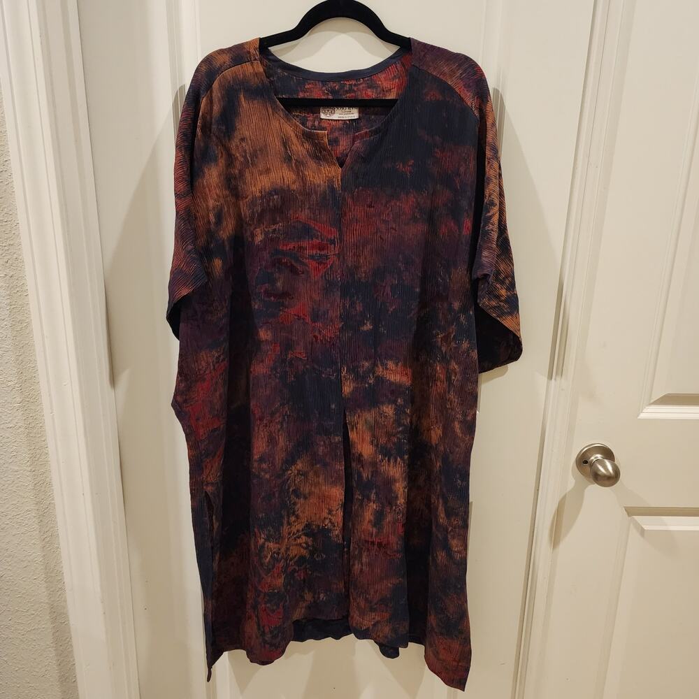 JuJu Eye Kloding Ghana Unisex Artisan Tie Dye Tunic Kaftan Split Front OS